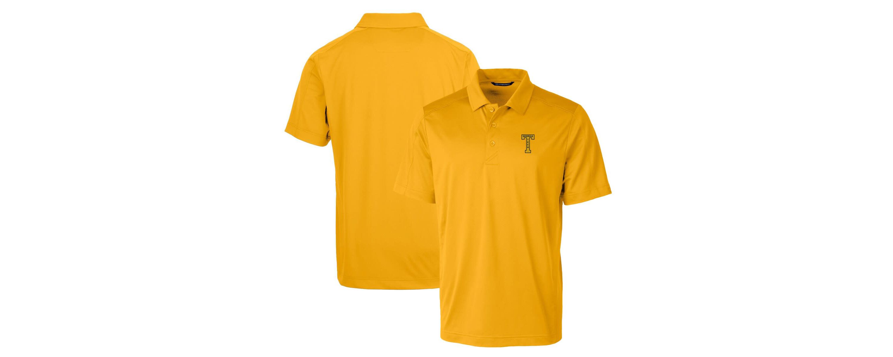 Georgia Tech Yellow Jackets NCAA Georgia Tech Jackets Primary Team Logo Prospect Textured Stretch Polo