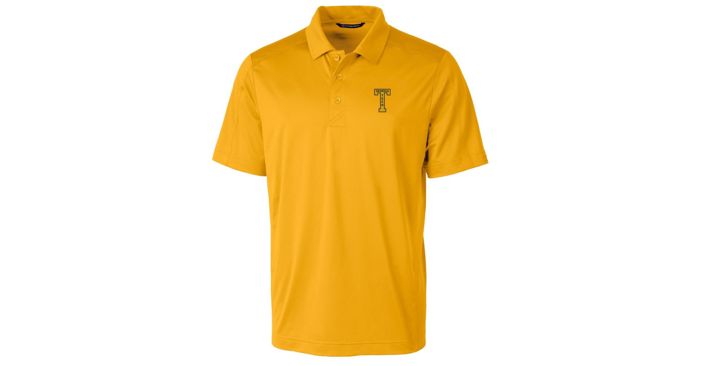 Georgia Tech Yellow Jackets NCAA Georgia Tech Jackets Primary Team Logo Prospect Textured Stretch Polo