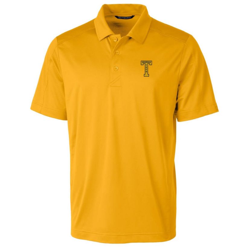 Georgia Tech Yellow Jackets NCAA Georgia Tech Jackets Primary Team Logo Prospect Textured Stretch Polo