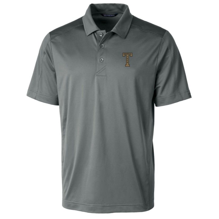 Georgia Tech Yellow Jackets NCAA Georgia Tech Jackets Primary Team Logo Prospect Textured Stretch Polo