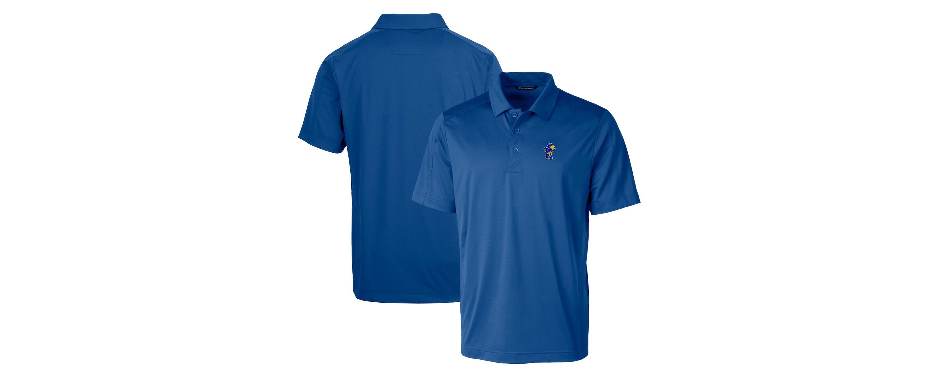 NCAA Kansas Jayhawks Primary Team Logo Prospect Textured Stretch Polo