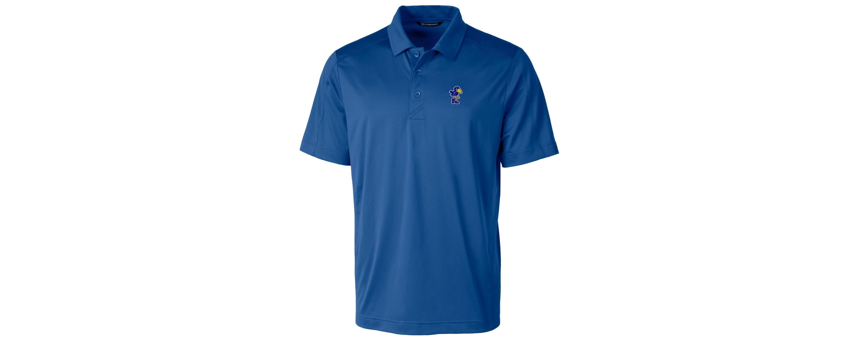 NCAA Kansas Jayhawks Primary Team Logo Prospect Textured Stretch Polo