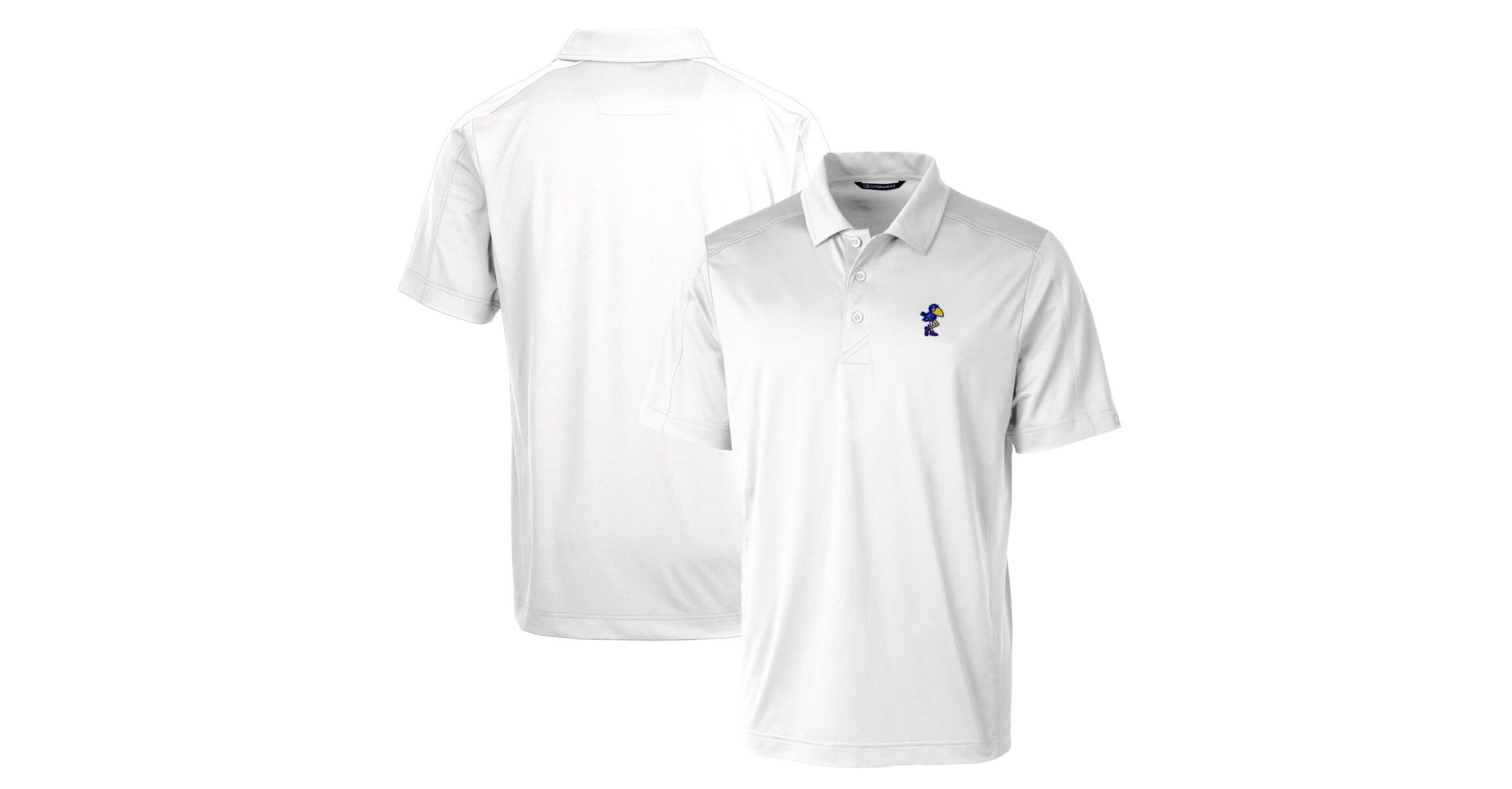 NCAA Kansas Jayhawks Primary Team Logo Prospect Textured Stretch Polo