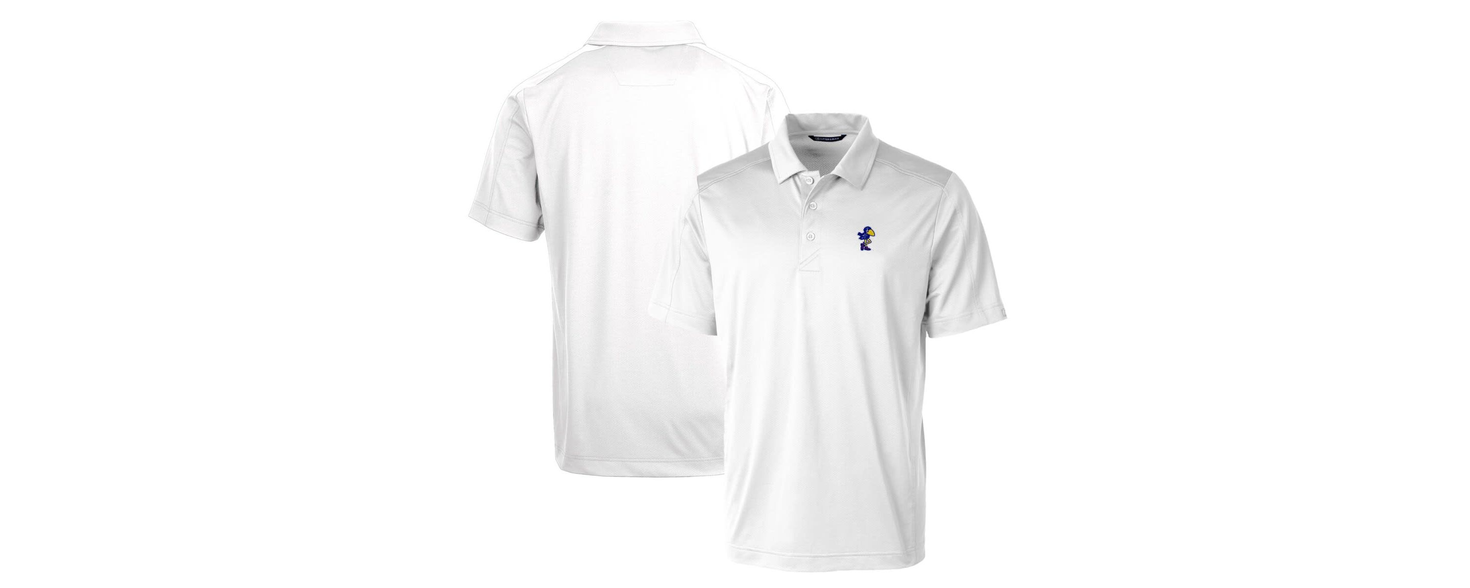 NCAA Kansas Jayhawks Primary Team Logo Prospect Textured Stretch Polo