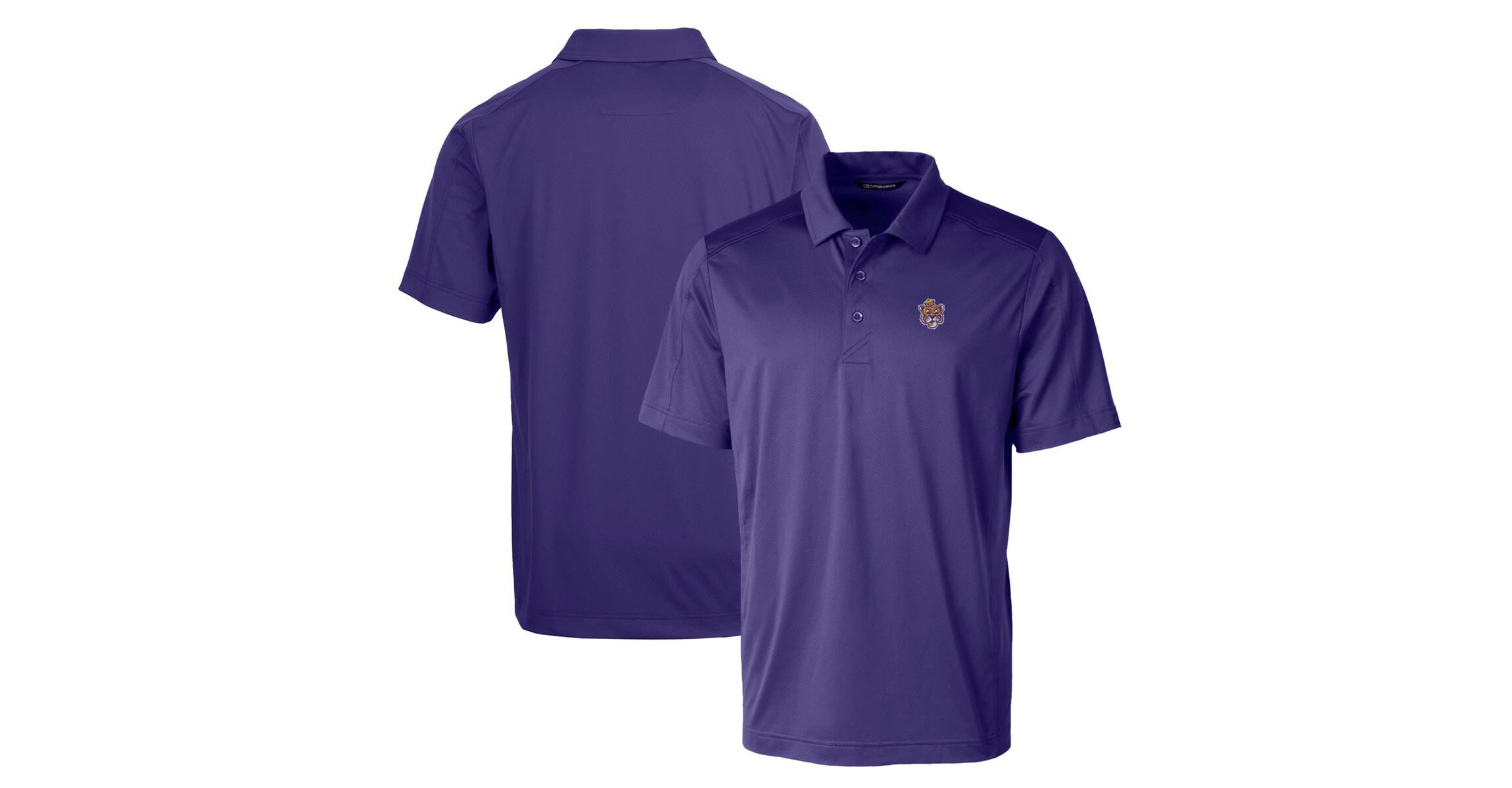 NCAA LSU Tigers Primary Team Logo Prospect Textured Stretch Polo