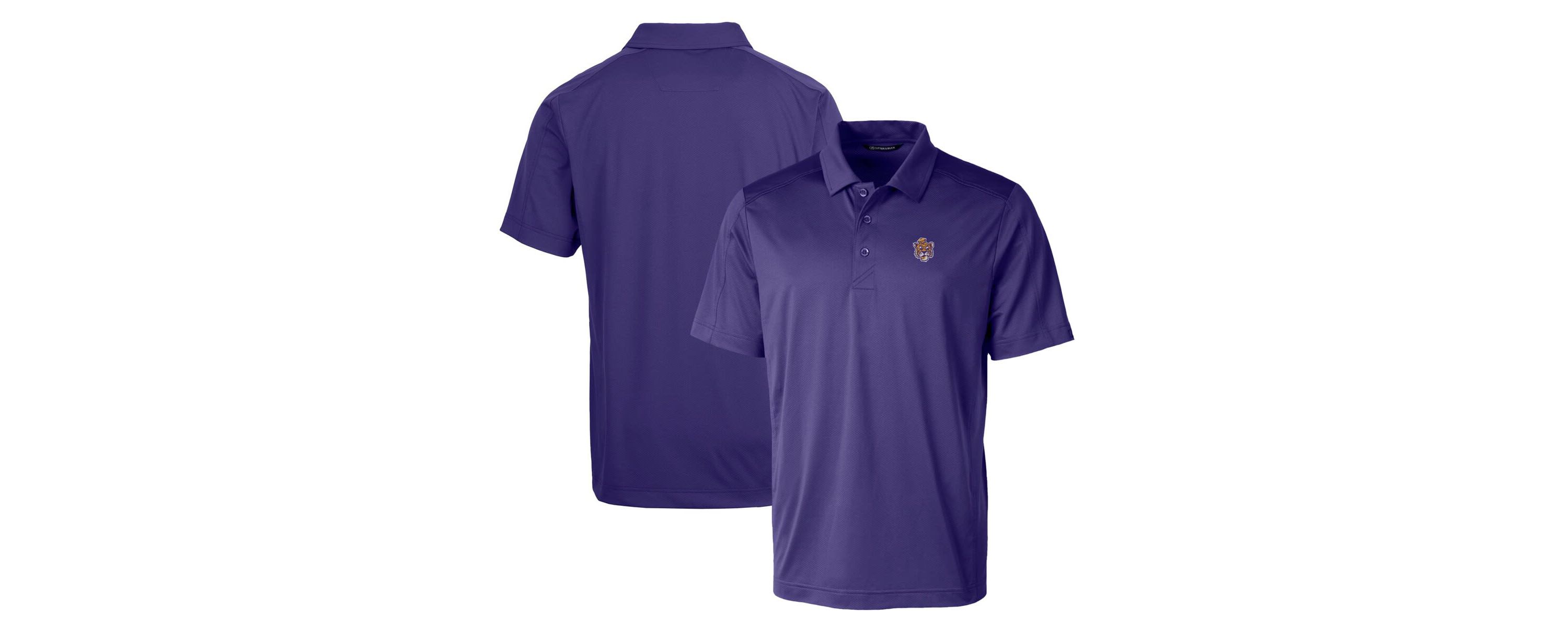 NCAA LSU Tigers Primary Team Logo Prospect Textured Stretch Polo
