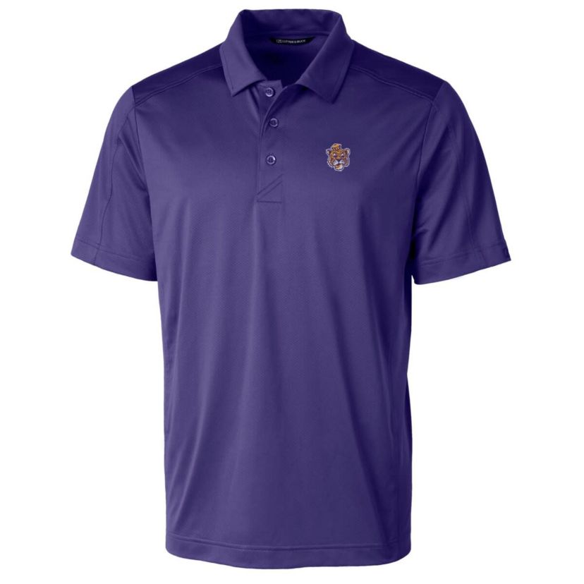 NCAA LSU Tigers Primary Team Logo Prospect Textured Stretch Polo