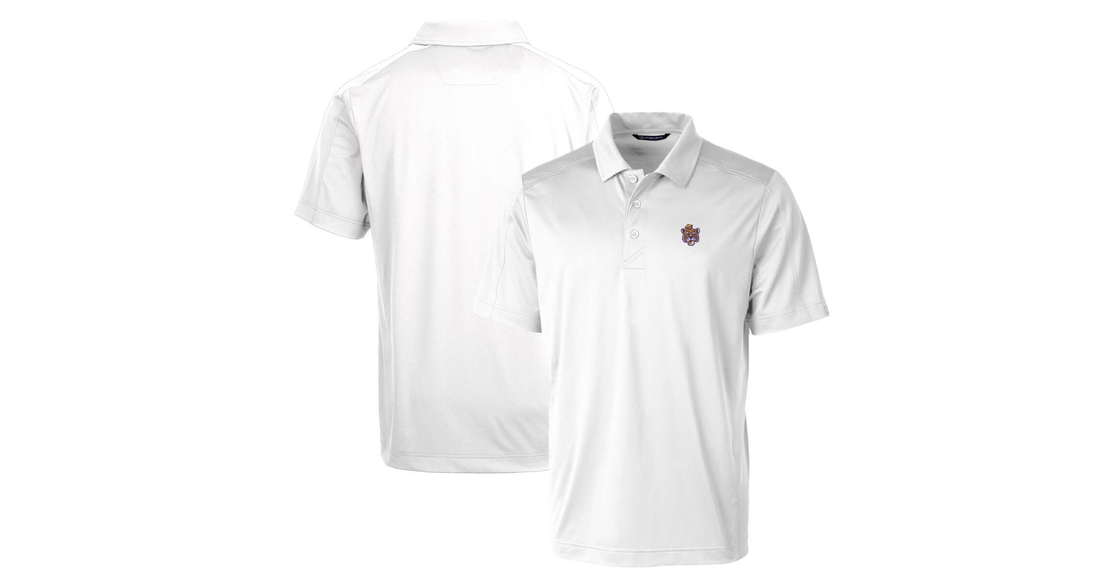 NCAA LSU Tigers Primary Team Logo Prospect Textured Stretch Polo