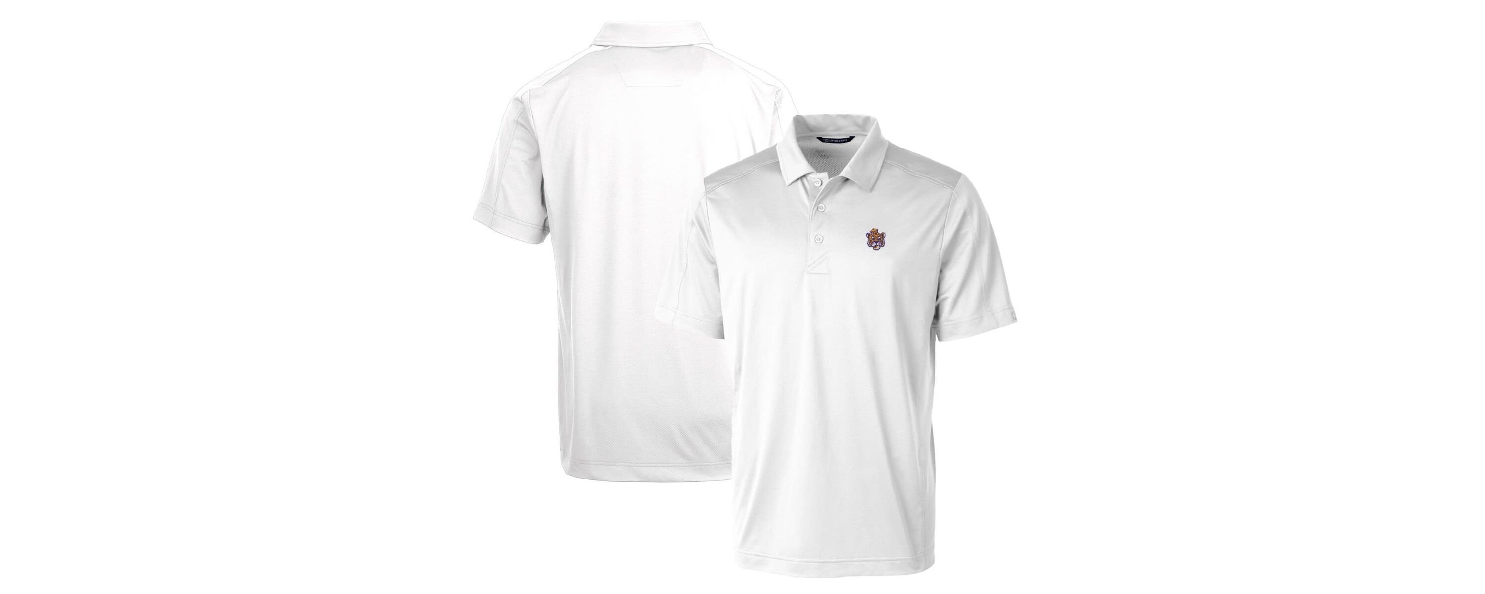 NCAA LSU Tigers Primary Team Logo Prospect Textured Stretch Polo