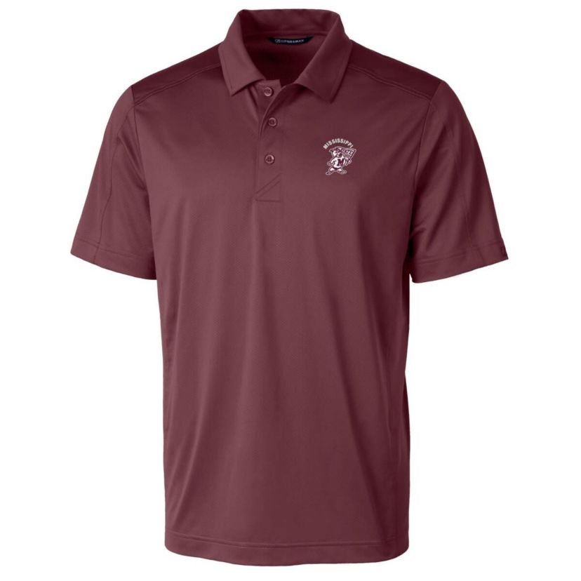 NCAA Mississippi State Bulldogs Primary Team Logo Prospect Textured Stretch Polo