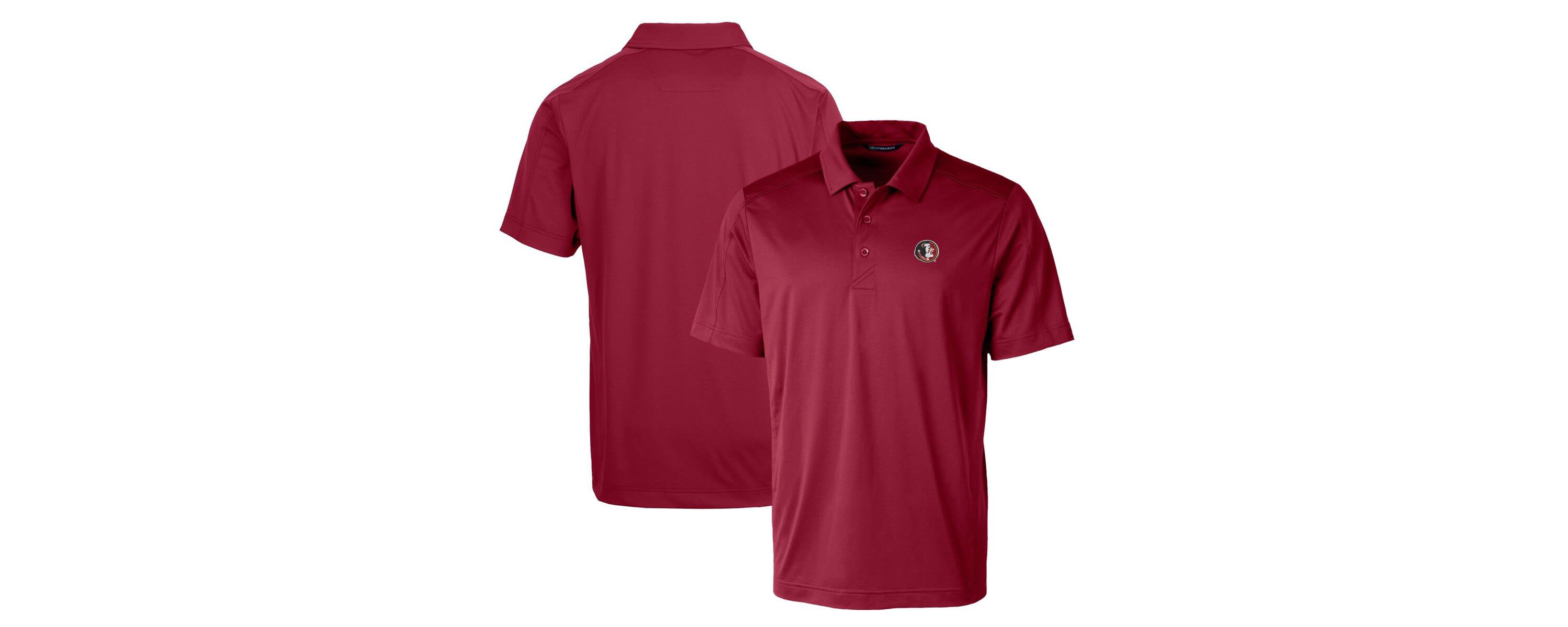NCAA Florida State Seminoles Primary Team Logo Prospect Textured Stretch Polo