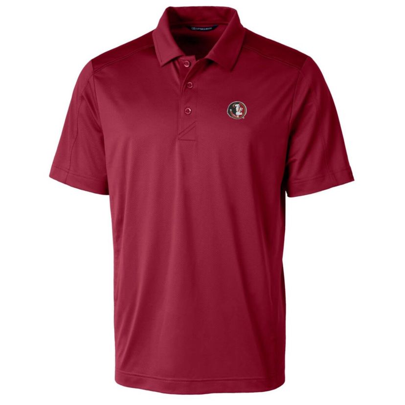 NCAA Florida State Seminoles Primary Team Logo Prospect Textured Stretch Polo