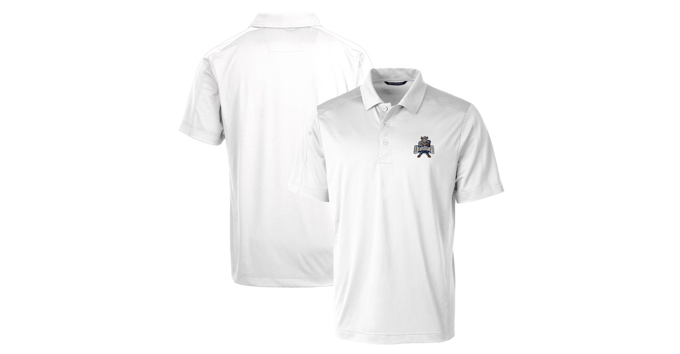 NCAA Utah State Aggies Primary Team Logo Prospect Textured Stretch Polo