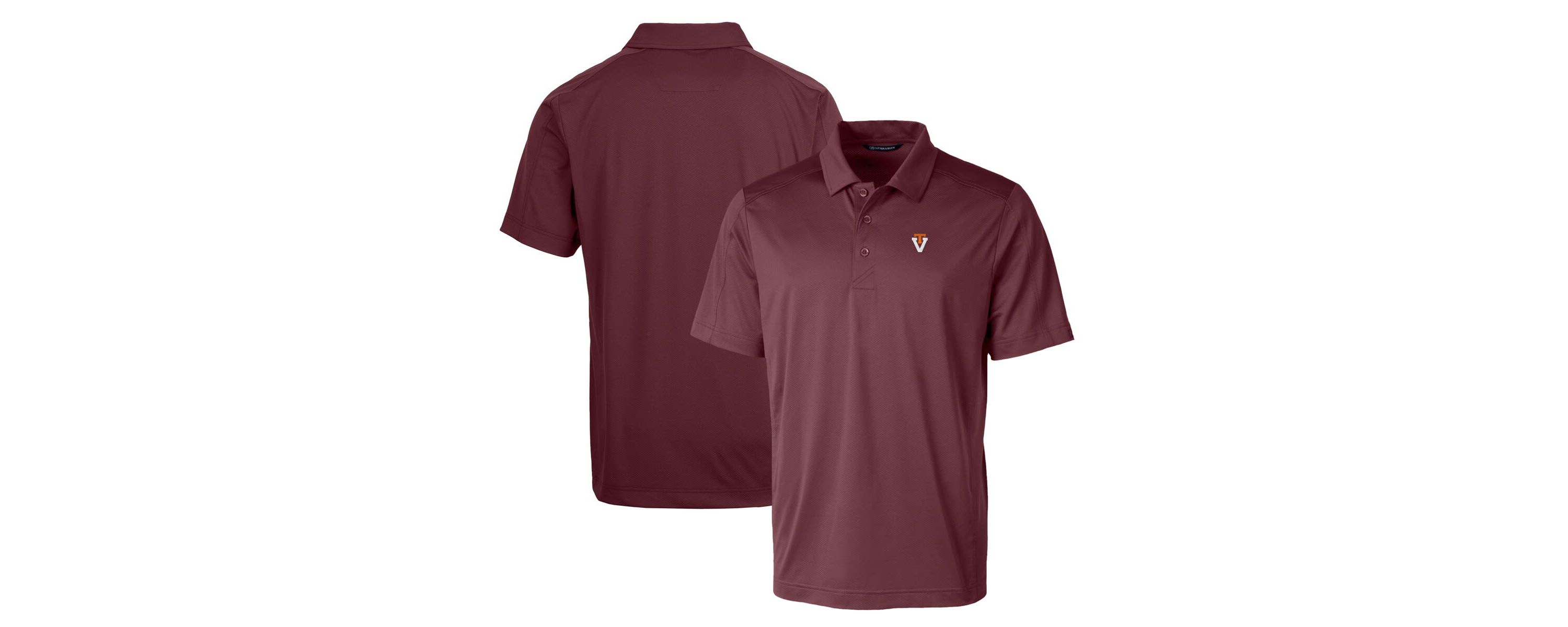 NCAA Virginia Tech Hokies Primary Team Logo Prospect Textured Stretch Polo
