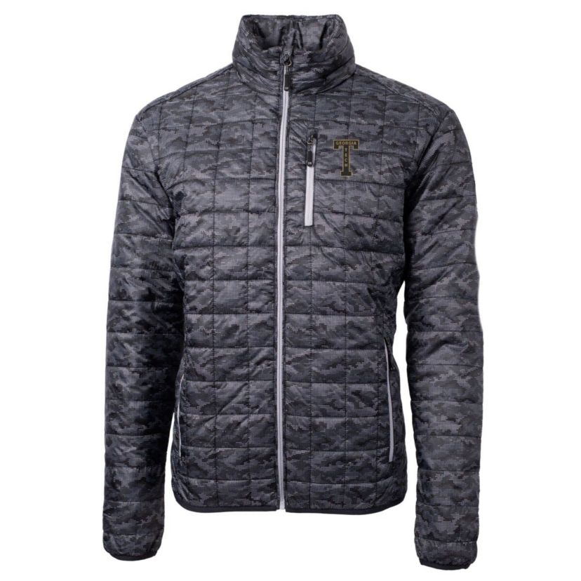 Georgia Tech Yellow Jackets NCAA GA Tech Jackets Primary Team Logo Rainier PrimaLoft Eco Insulated Printed Full-Zip Puffer Jacket