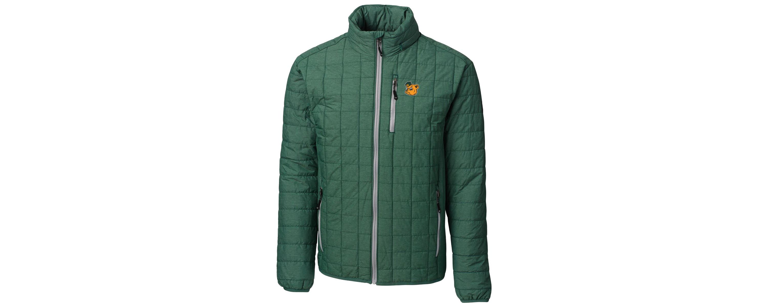 NCAA Heather Baylor Bears Primary Team Logo Rainier PrimaLoft Eco Insulated Full-Zip Puffer Jacket