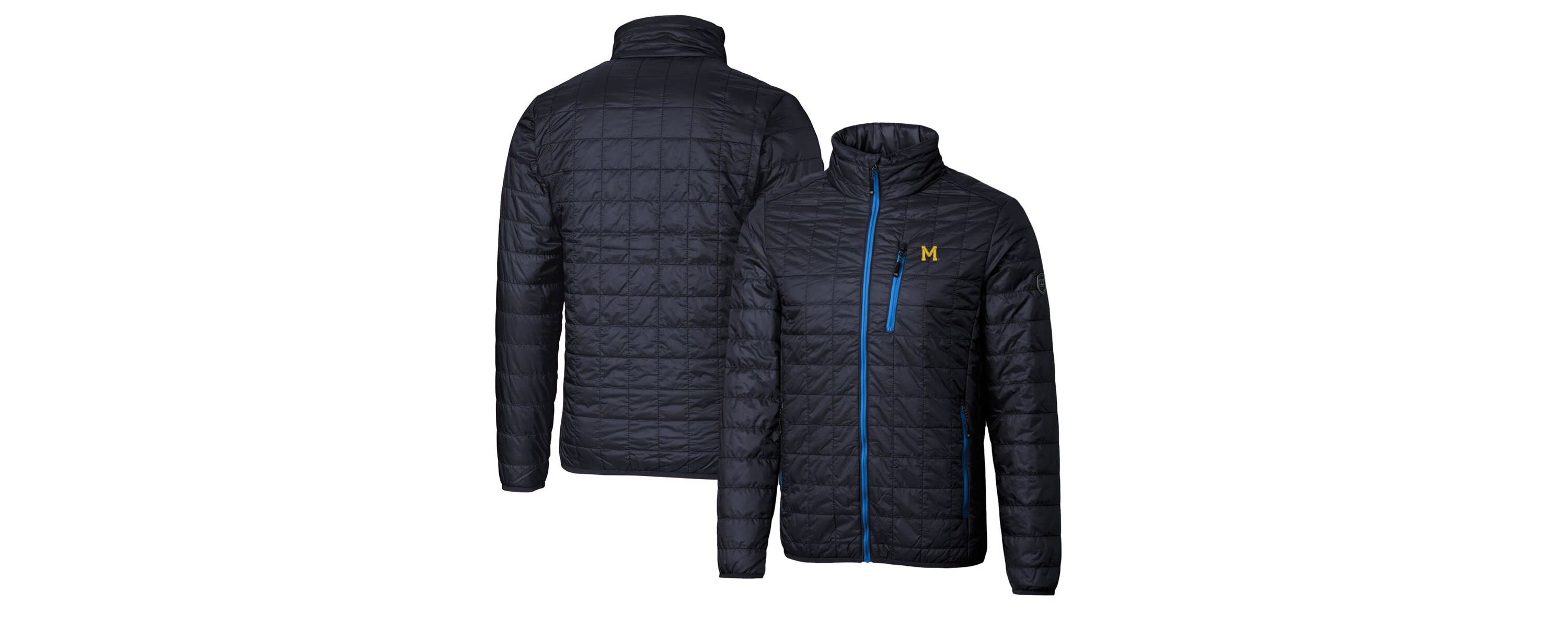 NCAA Michigan Wolverines Primary Team Logo Rainier PrimaLoft Eco Insulated Full-Zip Puffer Jacket