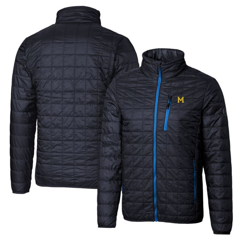 NCAA Michigan Wolverines Primary Team Logo Rainier PrimaLoft Eco Insulated Full-Zip Puffer Jacket