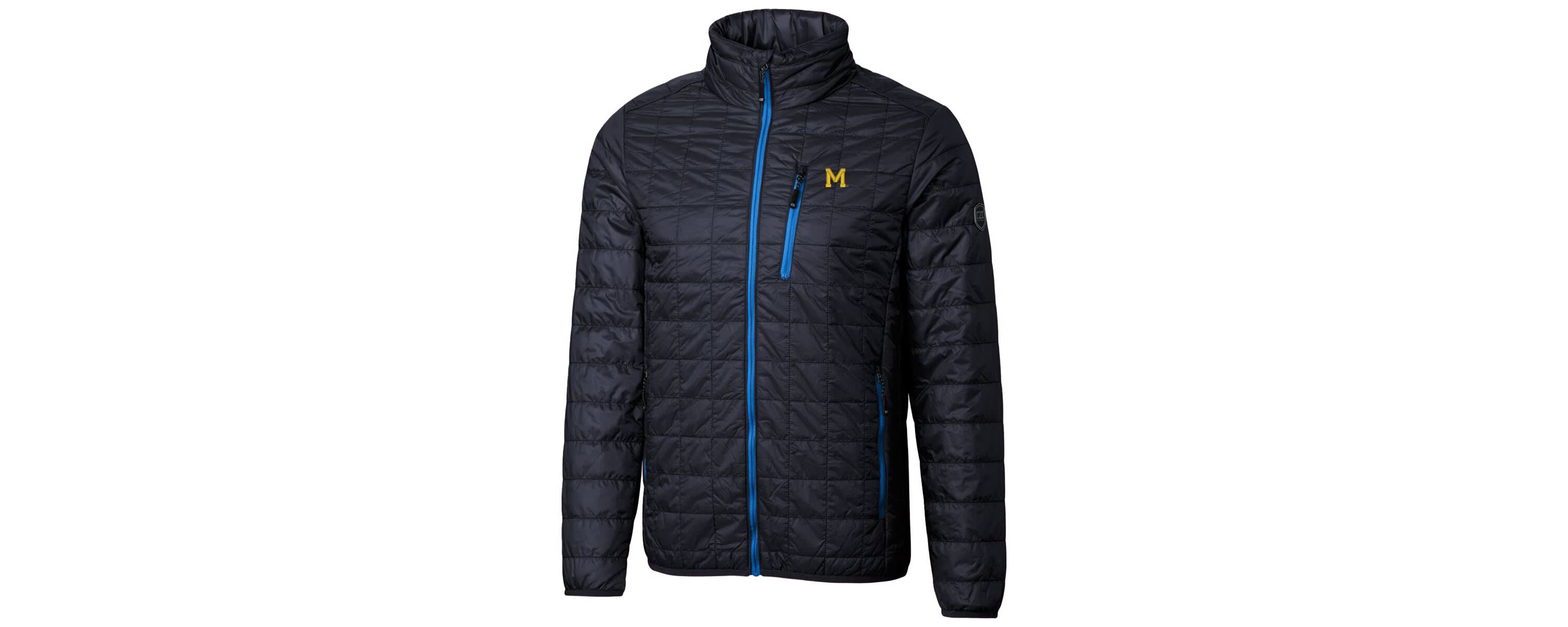 NCAA Michigan Wolverines Primary Team Logo Rainier PrimaLoft Eco Insulated Full-Zip Puffer Jacket