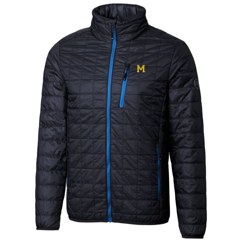 NCAA Michigan Wolverines Primary Team Logo Rainier PrimaLoft Eco Insulated Full-Zip Puffer Jacket