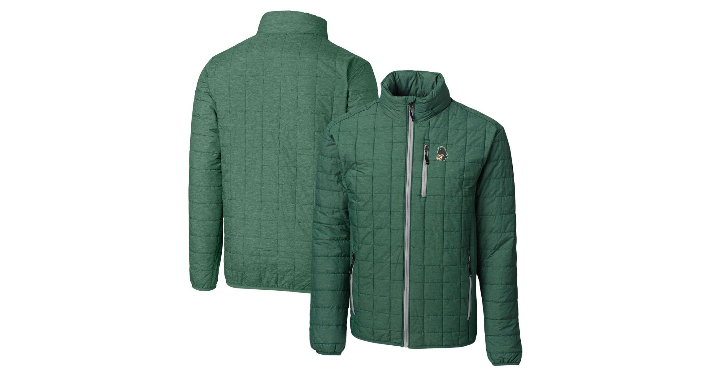 NCAA Heather Michigan State Spartans Primary Team Logo Rainier PrimaLoft Eco Insulated Full-Zip Puffer Jacket