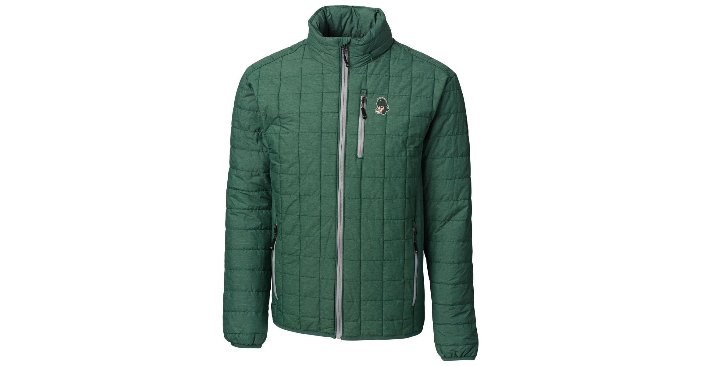 NCAA Heather Michigan State Spartans Primary Team Logo Rainier PrimaLoft Eco Insulated Full-Zip Puffer Jacket
