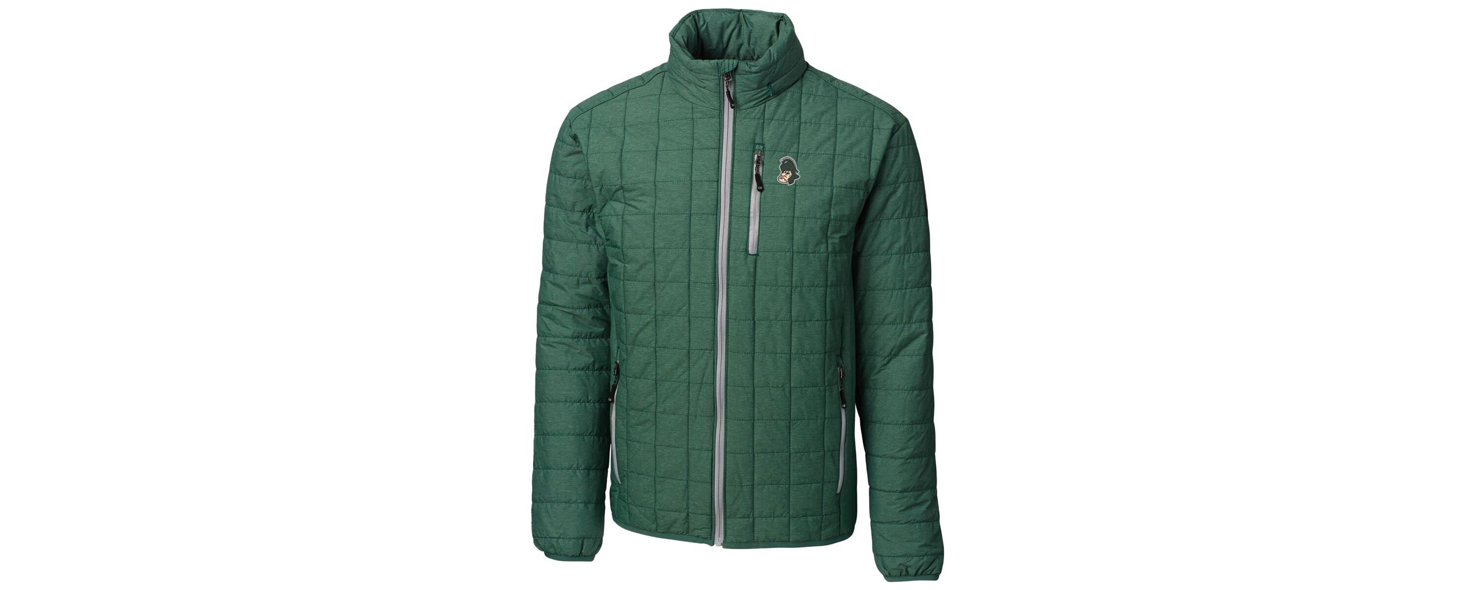 NCAA Heather Michigan State Spartans Primary Team Logo Rainier PrimaLoft Eco Insulated Full-Zip Puffer Jacket