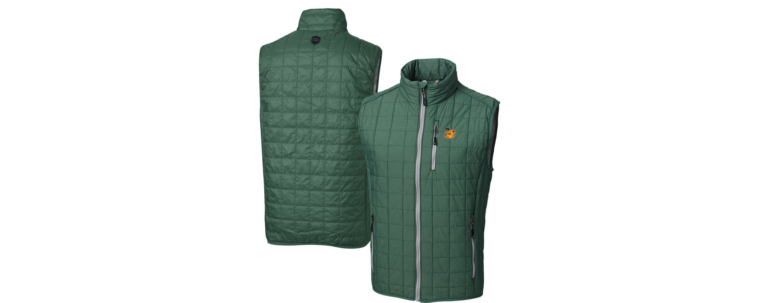NCAA Heather Baylor Bears Primary Team Logo Rainier PrimaLoft Eco Insulated Full-Zip Puffer Vest