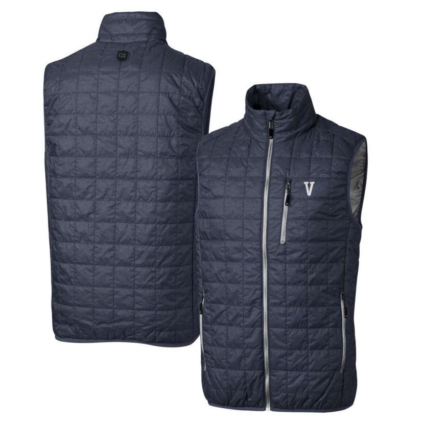 NCAA Heather Villanova Wildcats Primary Team Logo Rainier PrimaLoft Eco Insulated Full-Zip Puffer Vest