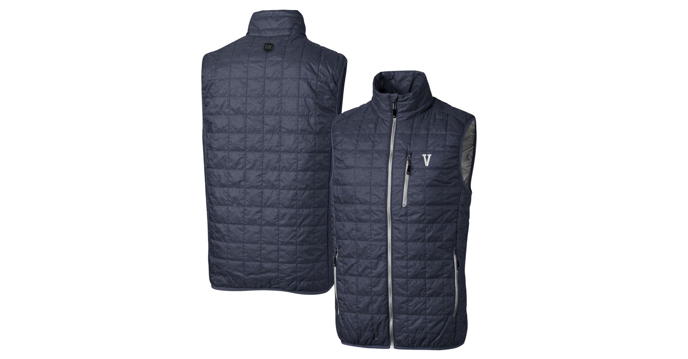 NCAA Heather Villanova Wildcats Primary Team Logo Rainier PrimaLoft Eco Insulated Full-Zip Puffer Vest