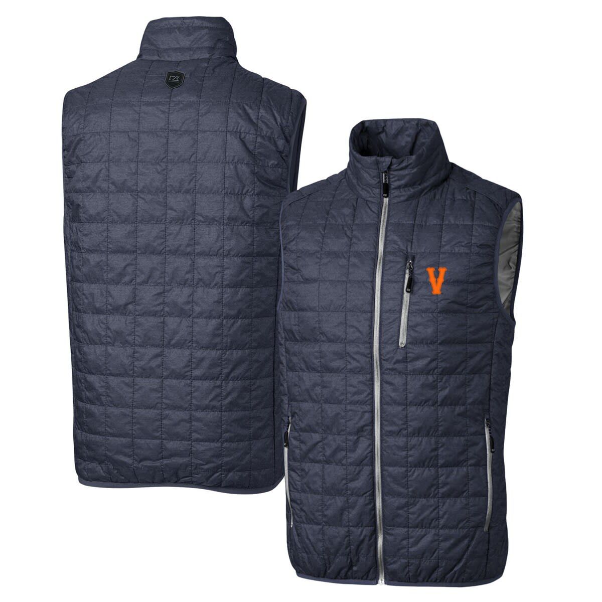 NCAA Heather Virginia Cavaliers Vintage Logo Rainier PrimaLoft Eco Insulated Full-Zip Puffer Vest