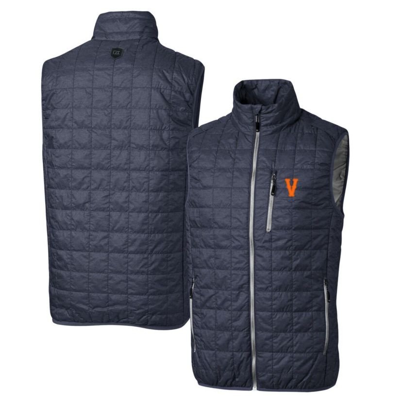 NCAA Heather Virginia Cavaliers Vintage Logo Rainier PrimaLoft Eco Insulated Full-Zip Puffer Vest