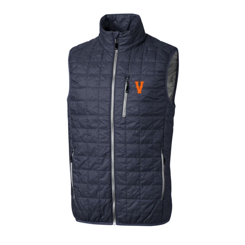 NCAA Heather Virginia Cavaliers Vintage Logo Rainier PrimaLoft Eco Insulated Full-Zip Puffer Vest
