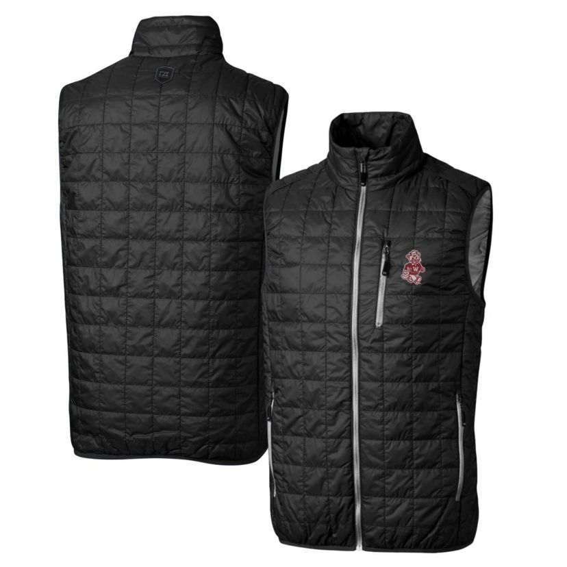 NCAA Washington State Cougars Primary Team Logo Rainier PrimaLoft Eco Insulated Full-Zip Puffer Vest
