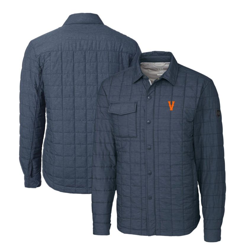 NCAA Heather Virginia Cavaliers Vintage Rainier PrimaLoft Eco Insulated Quilted Button-Up Shacket