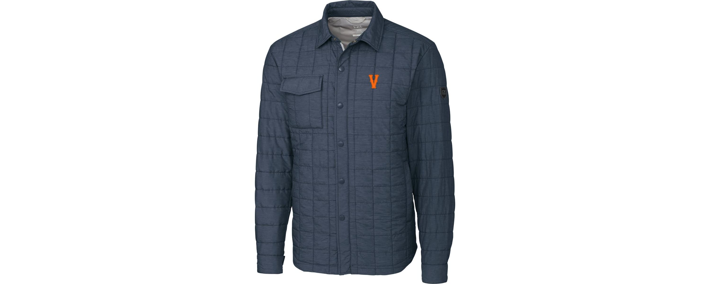 NCAA Heather Virginia Cavaliers Vintage Rainier PrimaLoft Eco Insulated Quilted Button-Up Shacket