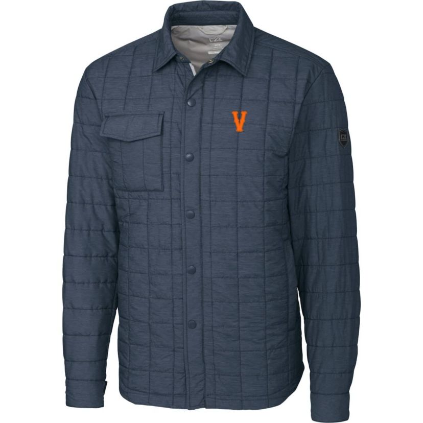 NCAA Heather Virginia Cavaliers Vintage Rainier PrimaLoft Eco Insulated Quilted Button-Up Shacket