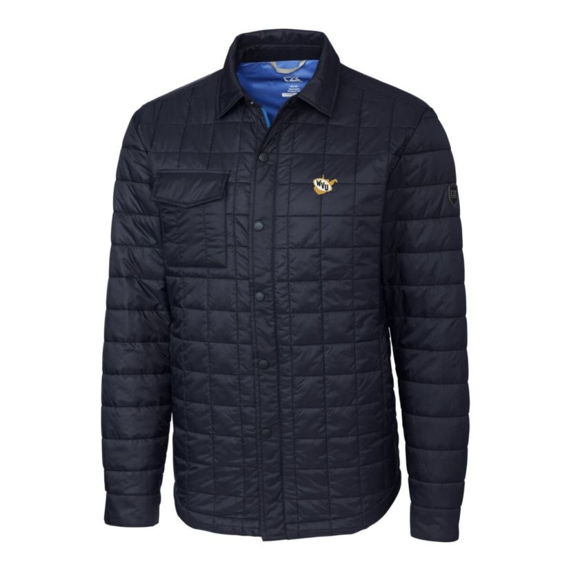 NCAA West Virginia Mountaineers Rainier PrimaLoft Eco Insulated Quilted Button-Up Shacket