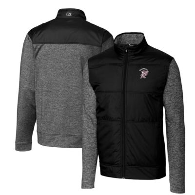 Cutter & Buck Men's NCAA Mississippi State Bulldogs Vault Stealth Hybrid Quilted Full-Zip Windbreaker Jacket, Black, 2XL -  0197096276362