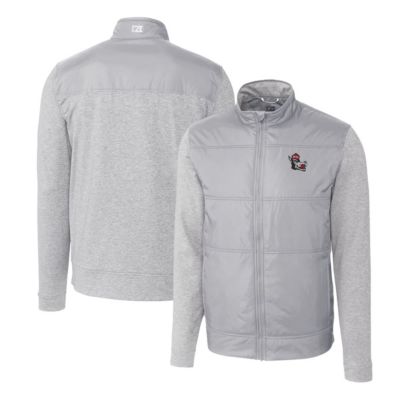 Cutter & Buck Men's NCAA NC State Wolfpack Vault Stealth Hybrid Quilted Full-Zip Windbreaker Jacket, Gray, 2XL -  0197096181352