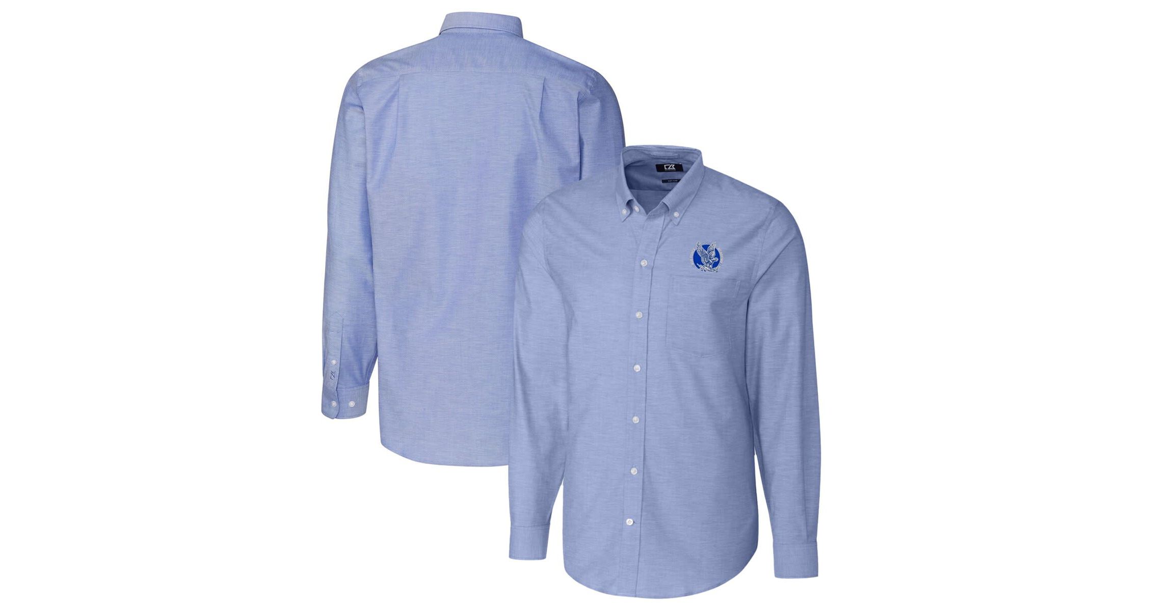 NCAA Powder Air Force Falcons Vault Stretch Oxford Long Sleeve Button-Down Shirt