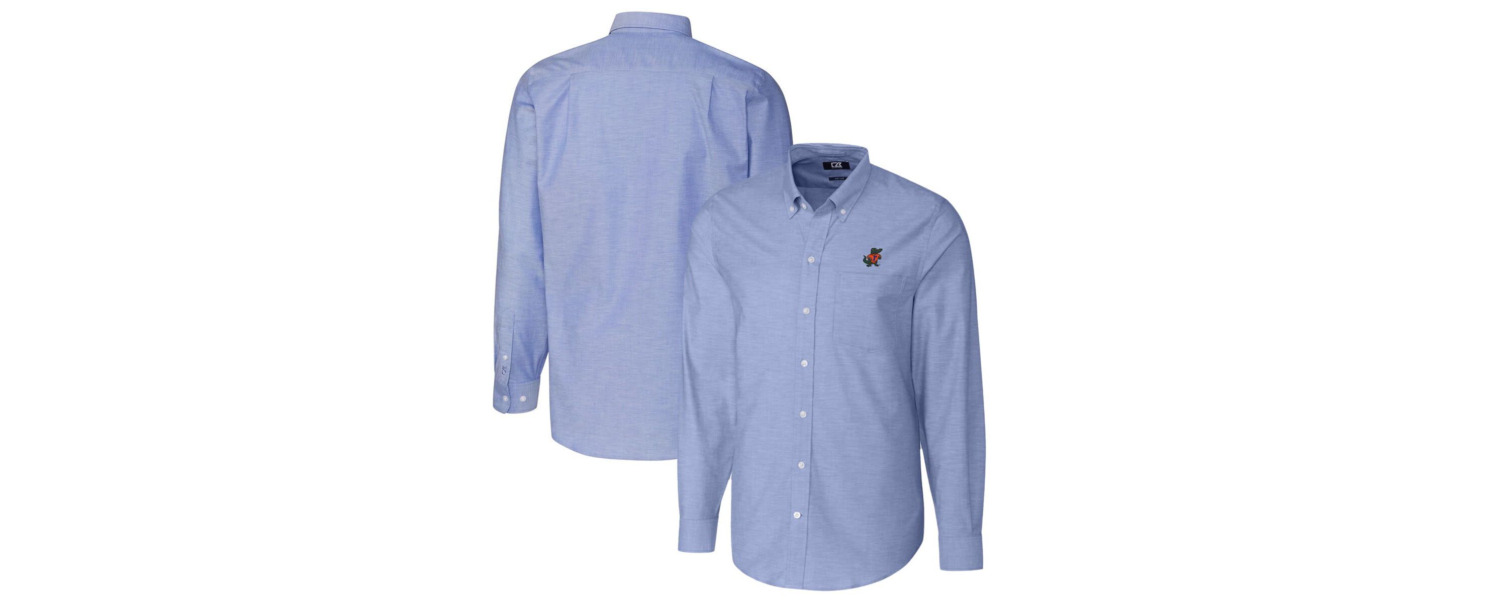 NCAA Powder Florida Gators Vault Stretch Oxford Long Sleeve Button-Down Shirt