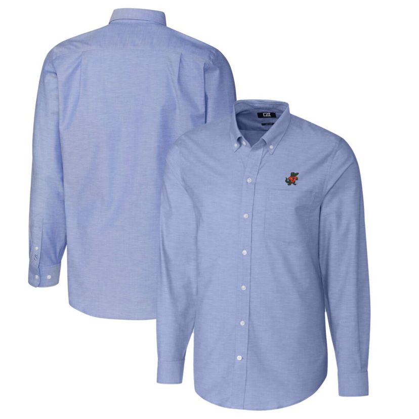 NCAA Powder Florida Gators Vault Stretch Oxford Long Sleeve Button-Down Shirt