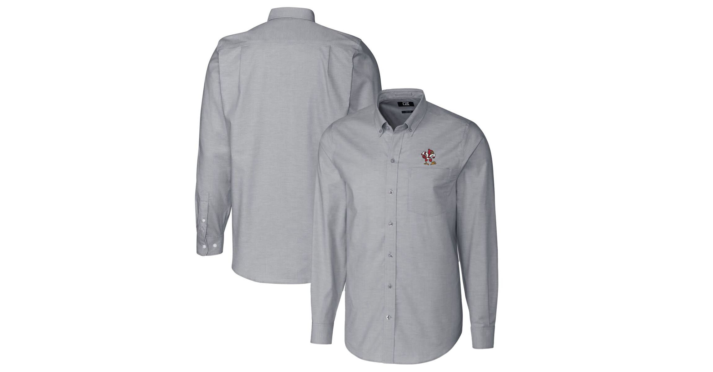 NCAA Louisville Cardinals Vault Stretch Oxford Long Sleeve Button-Down Shirt