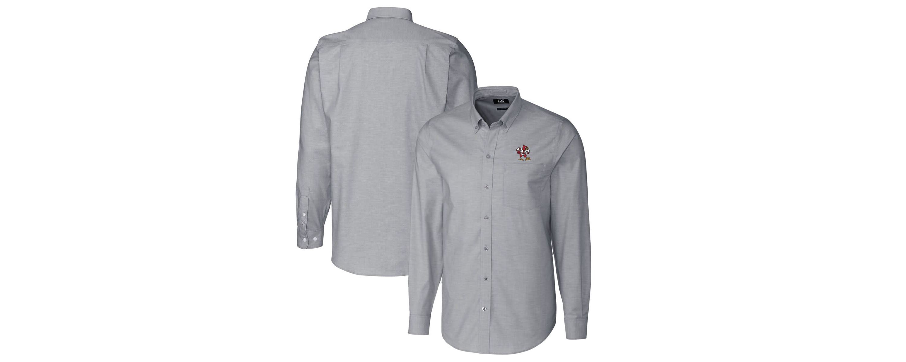 NCAA Louisville Cardinals Vault Stretch Oxford Long Sleeve Button-Down Shirt