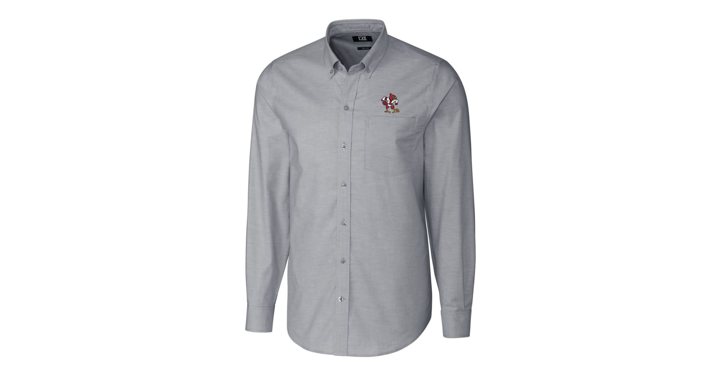 NCAA Louisville Cardinals Vault Stretch Oxford Long Sleeve Button-Down Shirt