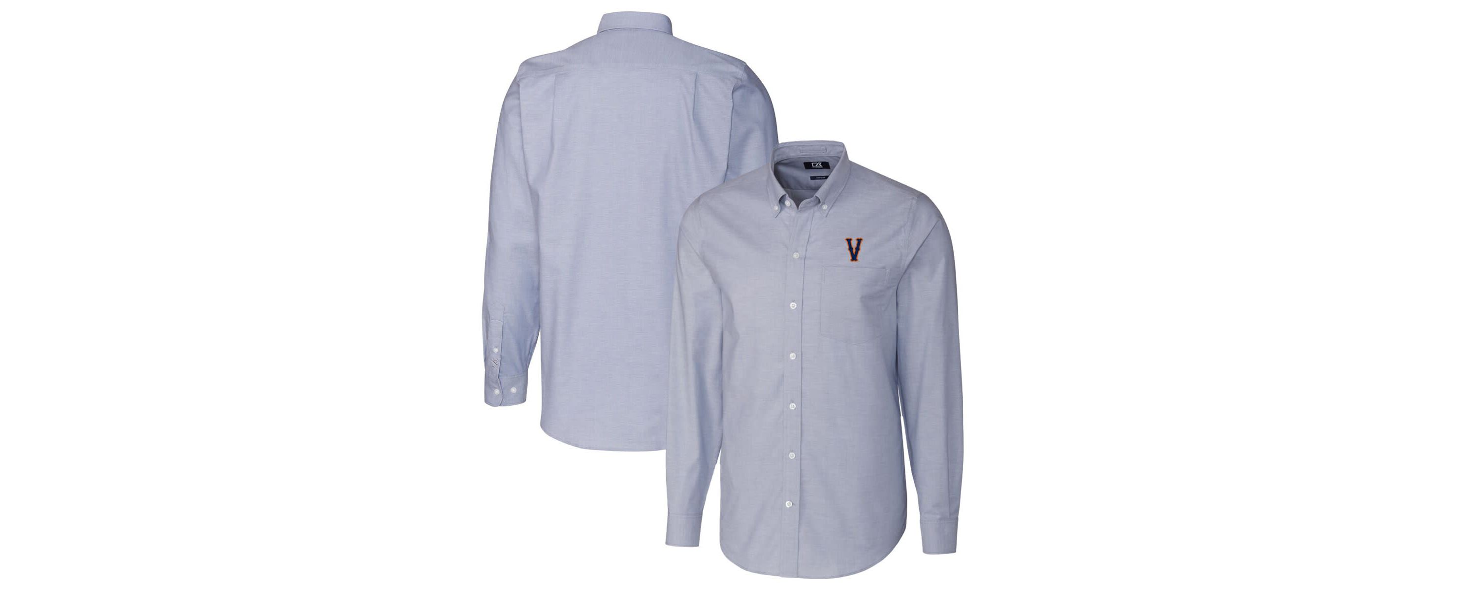 NCAA Light Virginia Cavaliers Vault Stretch Oxford Long Sleeve Button-Down Shirt