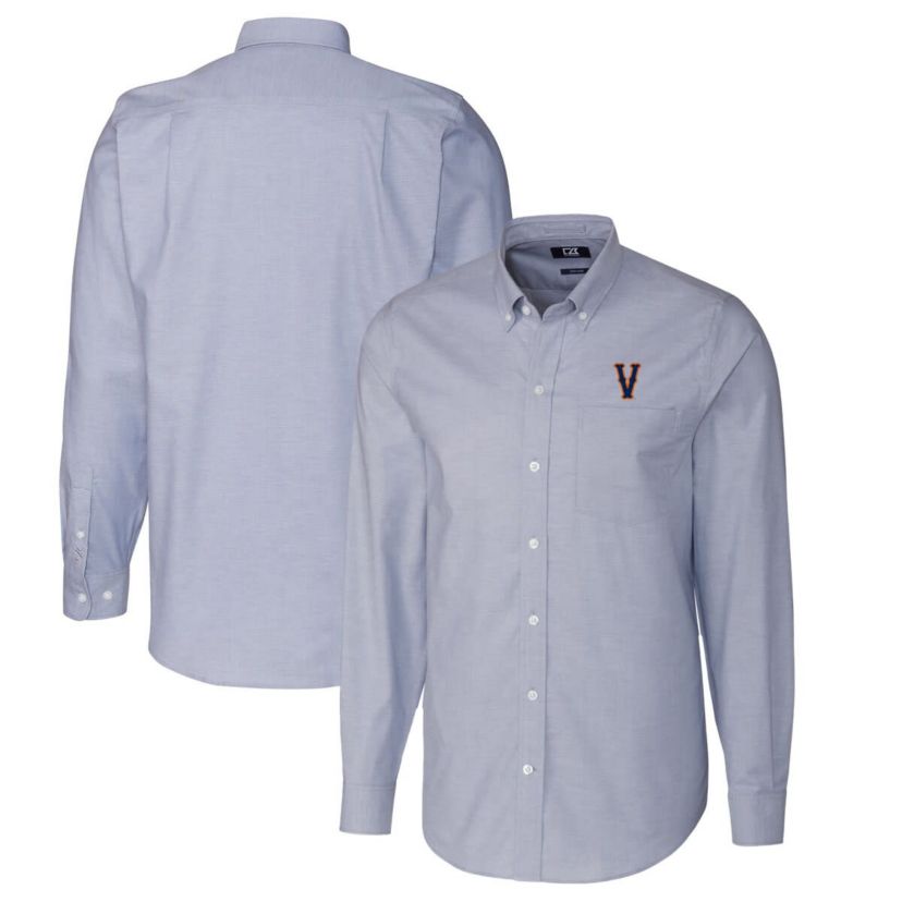 NCAA Light Virginia Cavaliers Vault Stretch Oxford Long Sleeve Button-Down Shirt