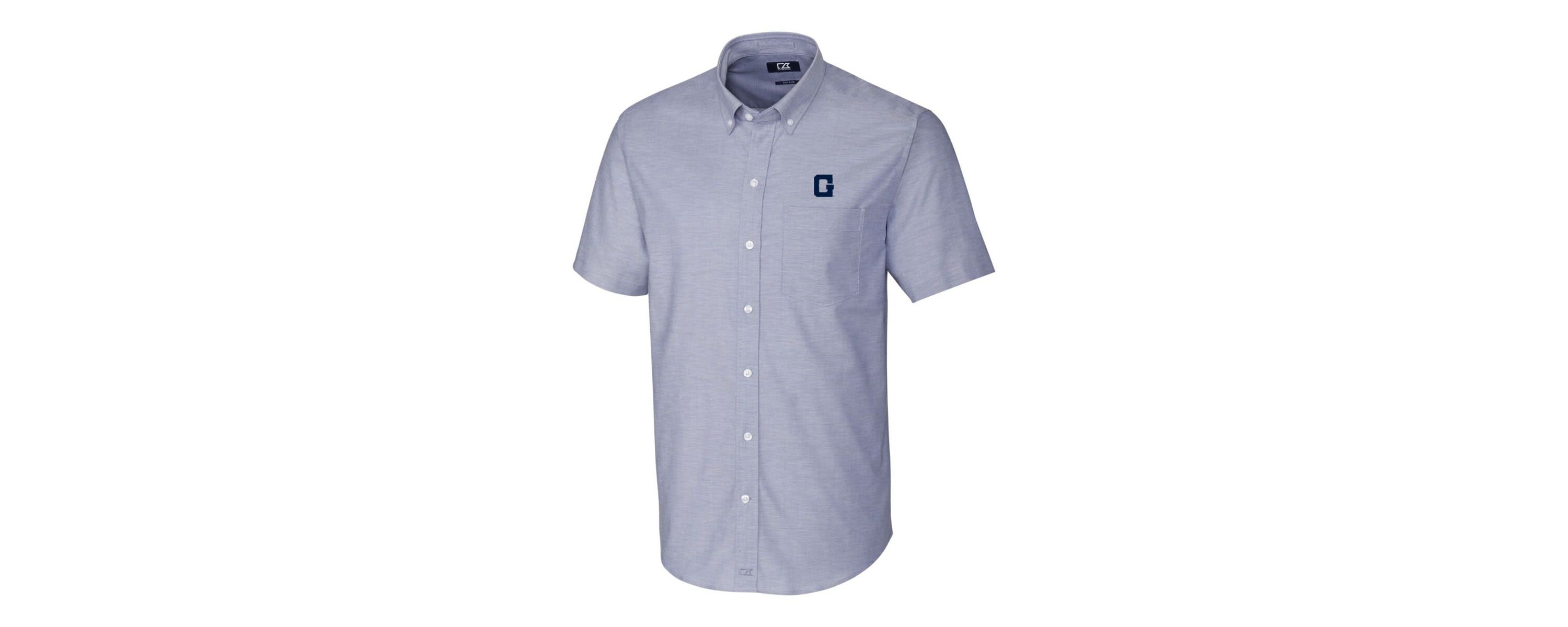 NCAA Light Georgetown Hoyas Vault Stretch Oxford Short Sleeve Button-Down Shirt