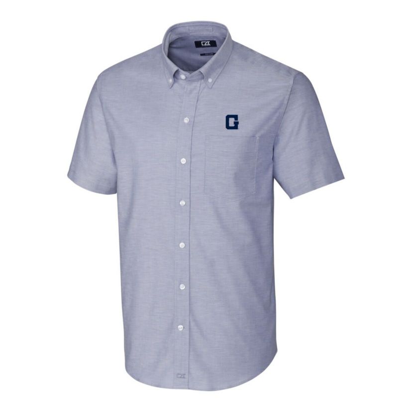 NCAA Light Georgetown Hoyas Vault Stretch Oxford Short Sleeve Button-Down Shirt